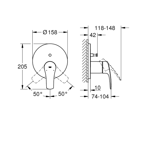 Однорычажный смеситель Grohe Eurosmart New на 2 выхода (24043003)