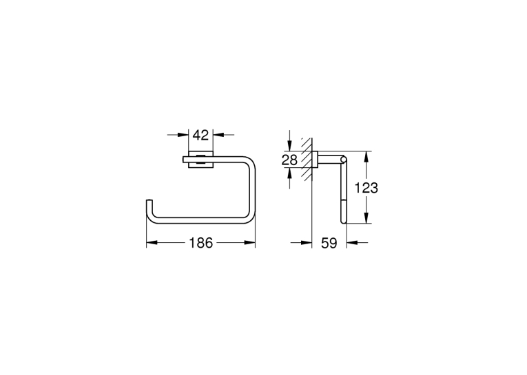 Тримач рушника, кільце grohe Essentials Cube (40510AL1) Графіт матовий