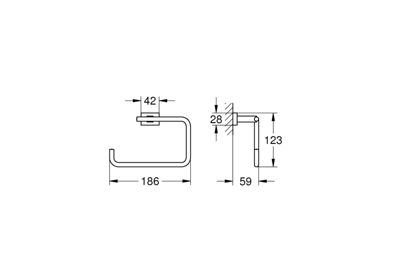 Тримач рушника, кільце grohe Essentials Cube (40510AL1) Графіт матовий