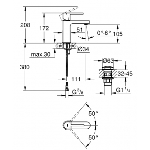 Одноважільний змішувач для раковини Grohe Plus S-Size (33163003)