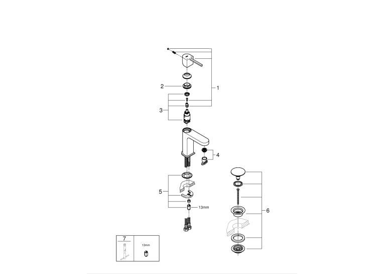 Одноважільний змішувач для раковини Grohe Plus S-Size (33163003)