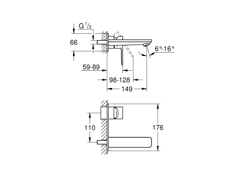 Змішувач для раковини Grohe Lineare на 2 отвори M-Size (19409DC1) Сталь