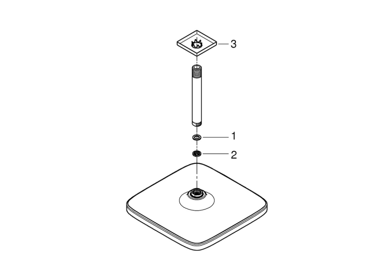 верхній душ Grohe Tempesta 250 Cube з кронштейном до стелі (26683000)