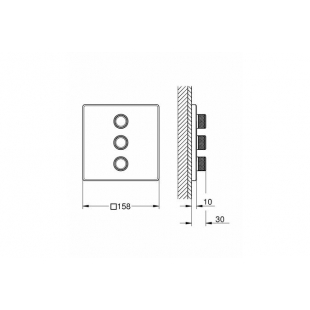 Комплект верхней монтажной Grohe Grohtherm SmartControl части для вентиля на 3 выхода (29127000