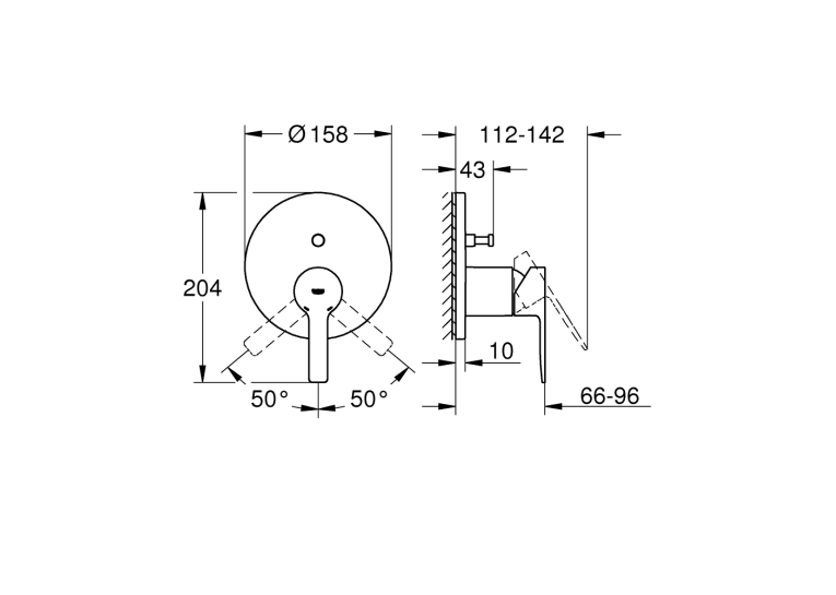 Одноважільний змішувач на 2 виходи Grohe Lineare (24064DC1)