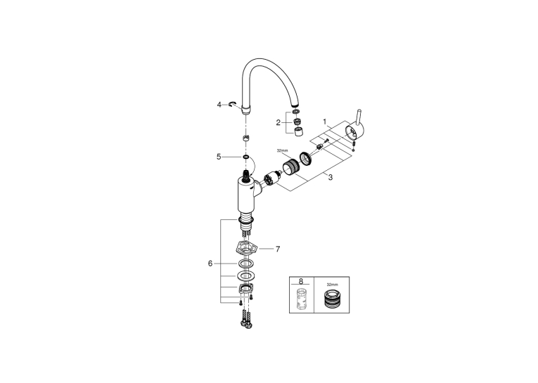 Змішувач одноважільний для мийки Grohe Concetto (32661003)