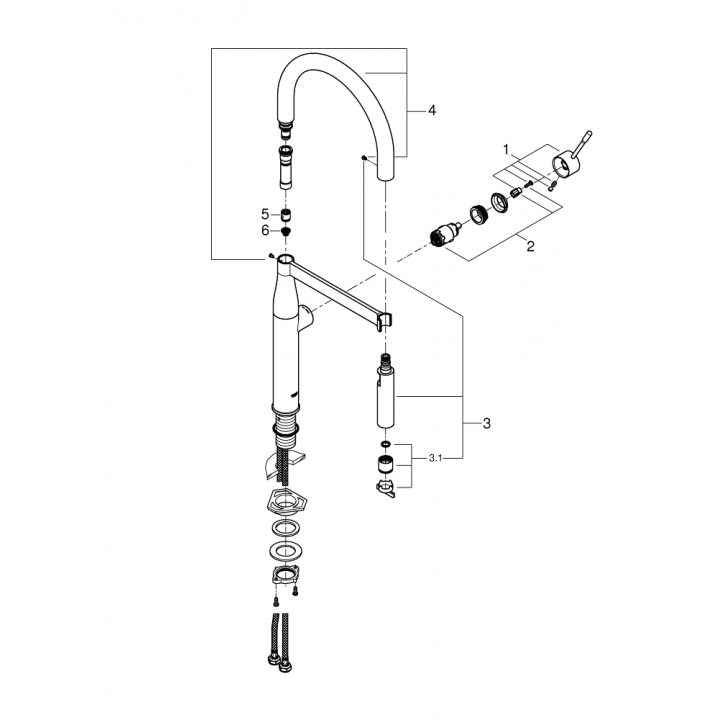 Одноважільний змішувач для миття Grohe Essence (30294A00) Графіт