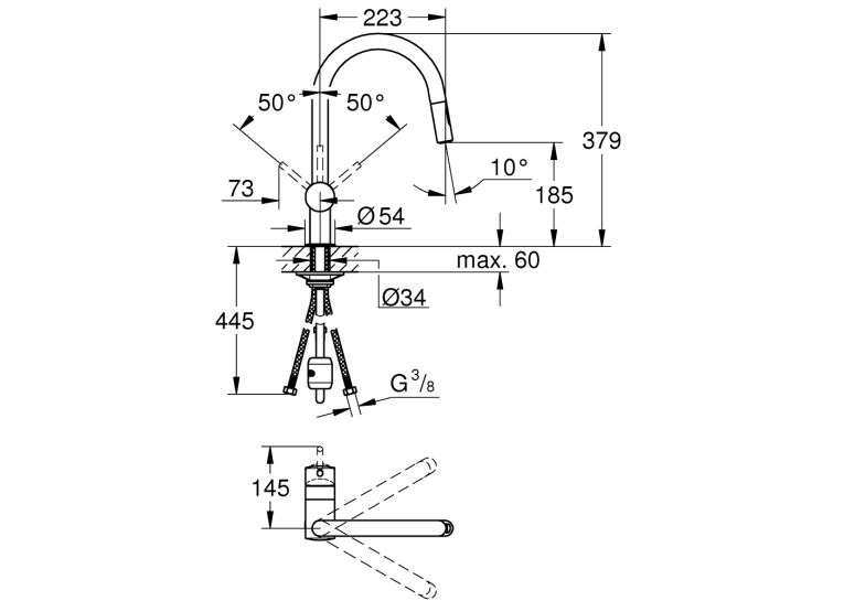 Одноважільний змішувач для мийки Grohe Minta (32321AL2)