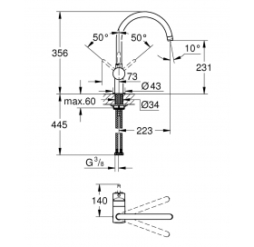 Одноважільний змішувач для миття Grohe Minta (32917DL0) Бронза матова