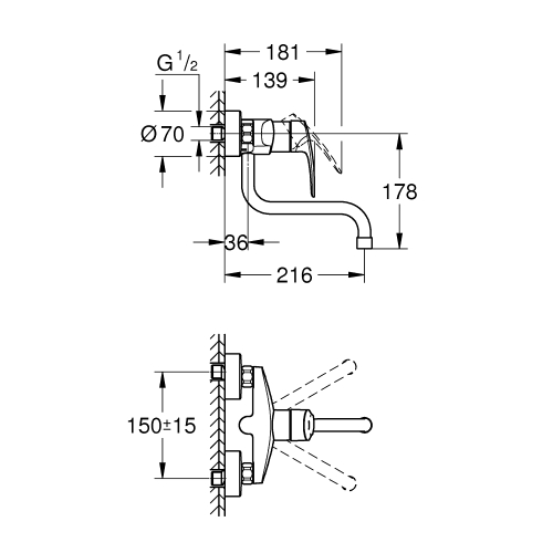 Одноважільний змішувач для мийки Grohe Eurosmart (31391003)