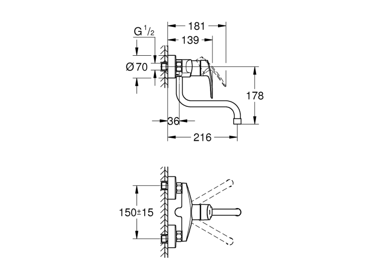 Одноважільний змішувач для мийки Grohe Eurosmart (31391003)