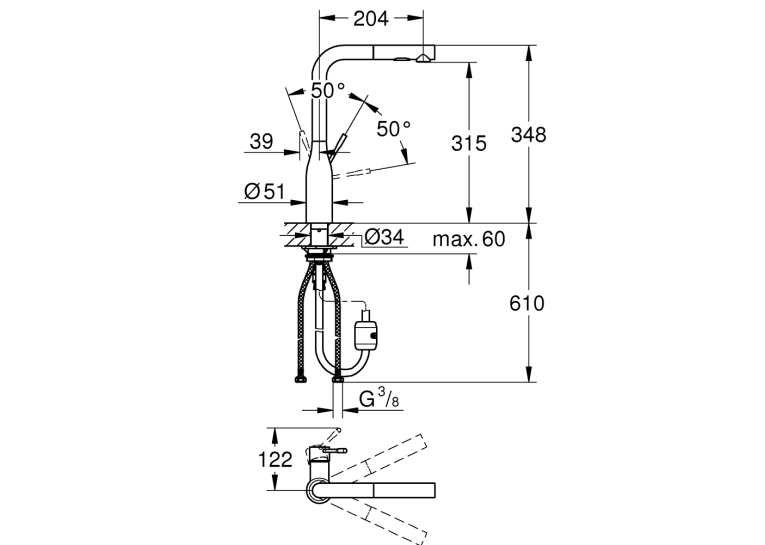 Одноважільний змішувач для мийки Grohe Essence (30270GL0)