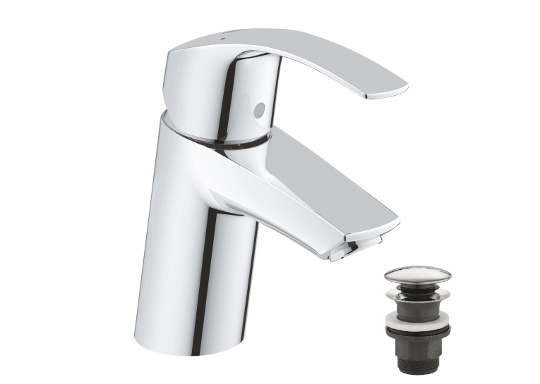 Однорычажный смеситель для раковины Grohe Eurosmart S-Size + нажимной донный клапан (23922002)