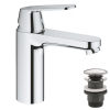 Одноважільний змішувач для раковини Grohe Eurosmart Cosmopolitan M-Size нажимний донний клапан (23926000)