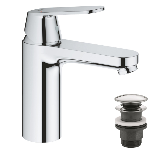 Одноважільний змішувач для раковини Grohe Eurosmart Cosmopolitan M-Size нажимний донний клапан (23926000)