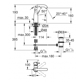 Однорычажный смеситель для раковины Grohe Essence M-size (24173DL1)