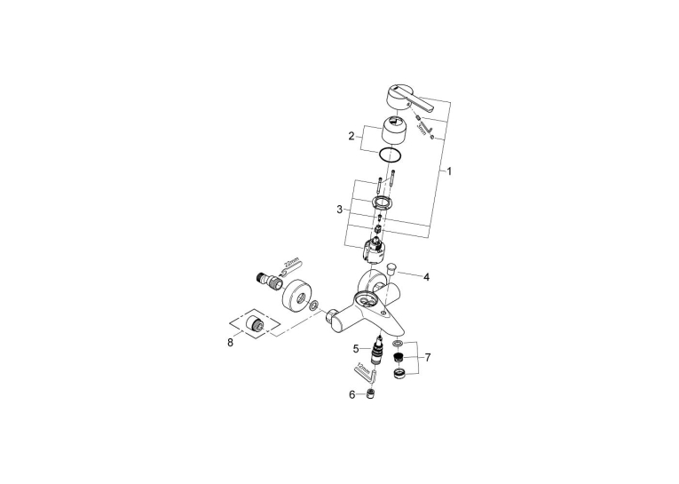 Однорычажный смеситель для ванны Grohe Feel(32269000)