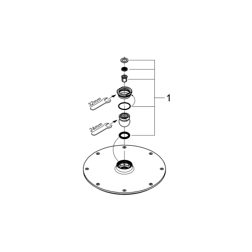 Верхний душ Grohe Rainshower Cosmopolitan 210 с 1 режимом струи (28368LS0)