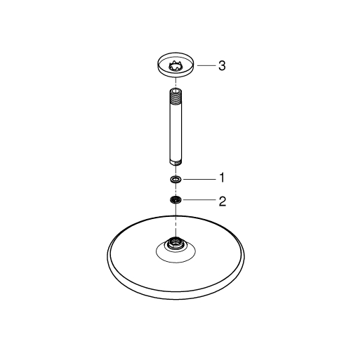 верхний душ Grohe Tempesta 250 с кронштейном к потолку (26664000)