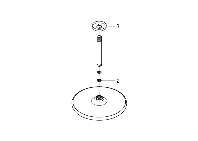 верхній душ Grohe Tempesta 250 з кронштейном до стелі (26664000)