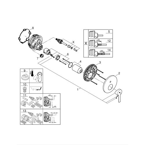 Однорычажный смеситель Grohe Lineare на 2 выхода (24064AL1) Графит матовый