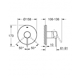 Одноважільний змішувач Grohe Essence на 1 вихід (24168A01) Графіт