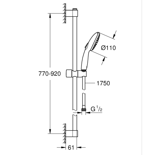 Душевой гарнитур, 2 режима тока Grohe Tempesta 110 (26163003)