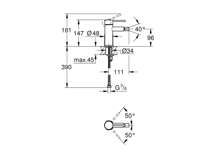 Змішувач для біде Grohe Essence New S-Size 24395KF1