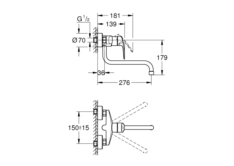 Однорычажный смеситель для мойки Grohe Eurosmart (32224003)