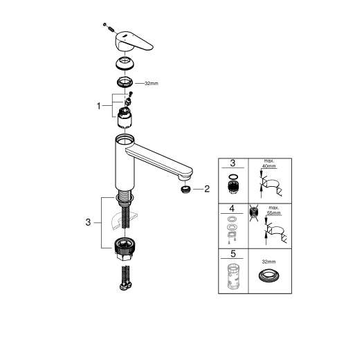 Однорычажный смеситель для мойки Grohe Start Curve (31717000)