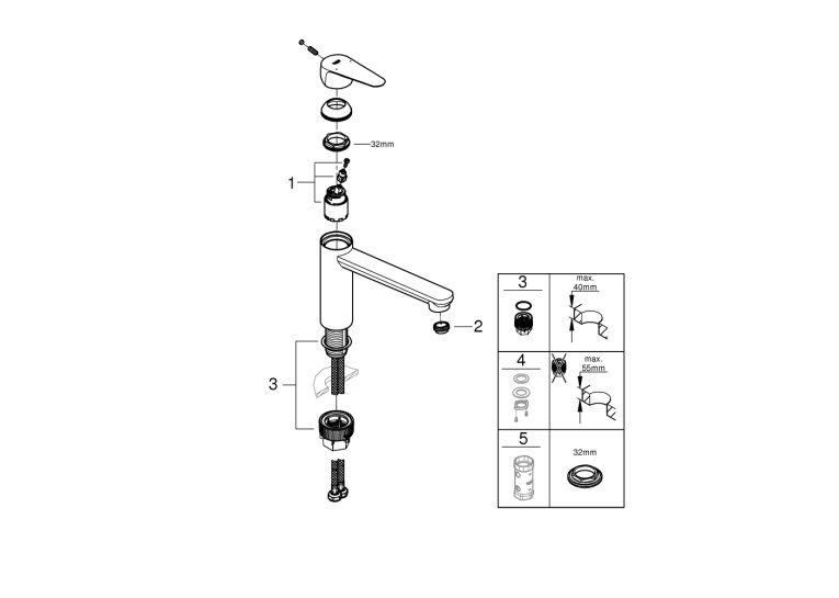 Одноважільний змішувач для мийки Grohe Start Curve (31717000)