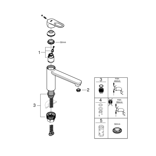 Однорычажный смеситель для мойки Grohe Start Flow (31691000)
