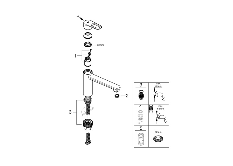 Одноважільний змішувач для мийки Grohe Start Flow (31691000)