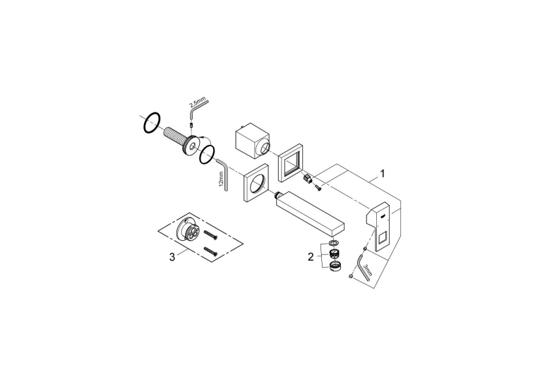 Смеситель для раковины Grohe Eurocube на 2 отверстия S-Size (19895000)