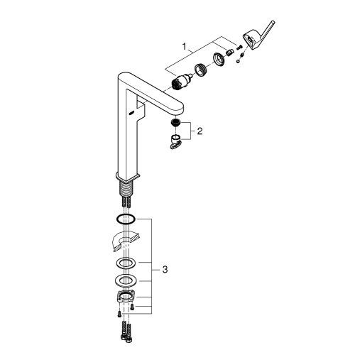 Однорычажный смеситель для раковины, Grohe Plus XL-Size (32618003)