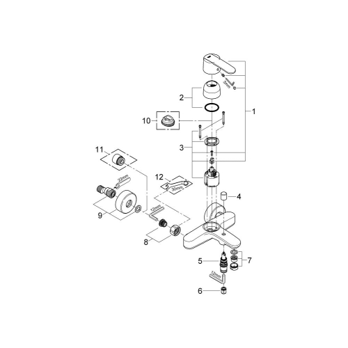 Однорычажный смеситель для ванны Grohe Wave Cosmopolitan (23209000)