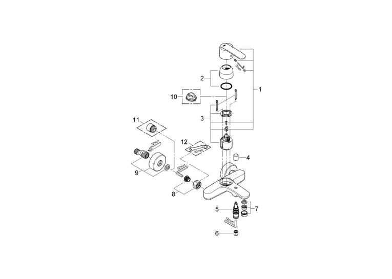 Однорычажный смеситель для ванны Grohe Wave Cosmopolitan (23209000)