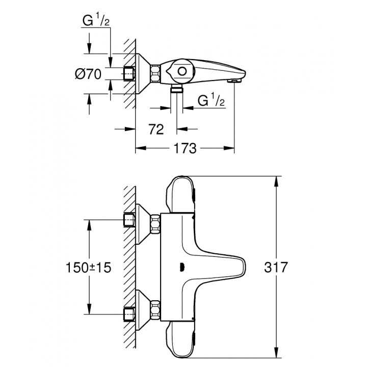 Термостат для ванны Grohe Grohtherm 1000 (34816003)