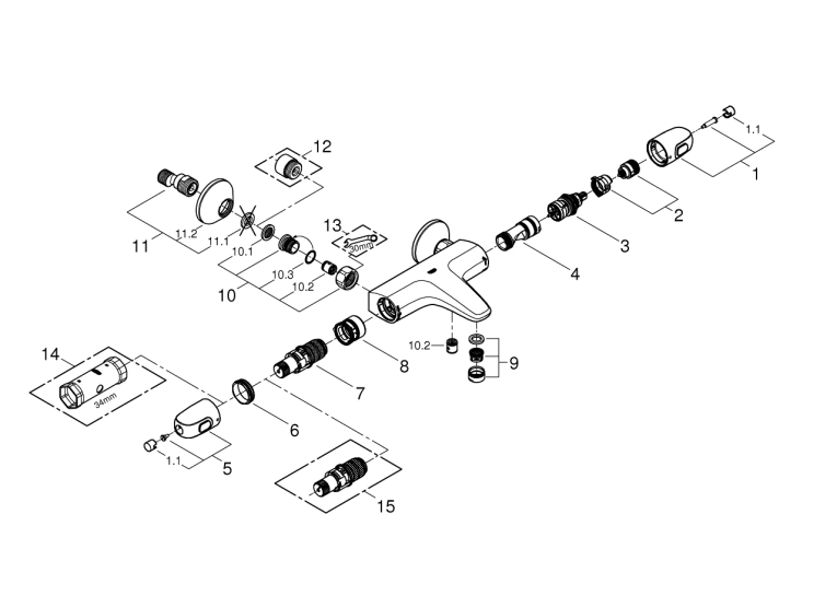 Термостат для ванни Grohe Grohtherm 1000 (34816003)