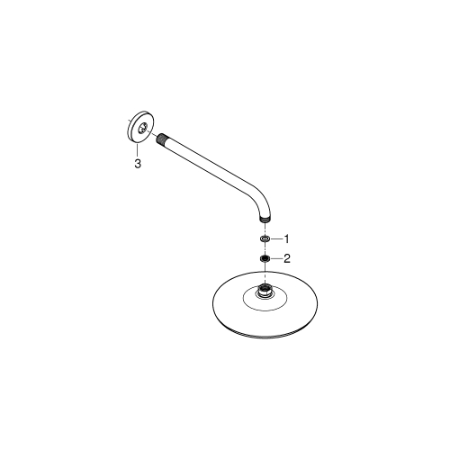 Верхний душ Grohe Tempesta 210 с душевым кронштейном 286 мм, 1 режим струи (26412000)