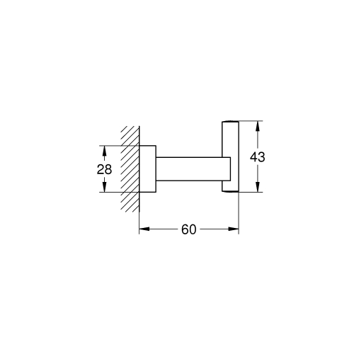 Крючок для банного халата Grohe Essentials Cube (40511AL1) Графит матовый