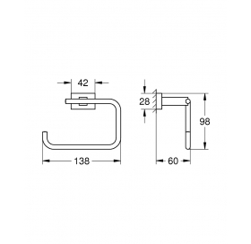 Тримач туалетного паперу без кришки Grohe Essentials Cube 40507AL1 Графіт матовий