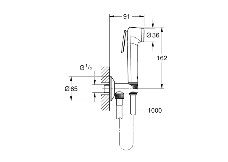 Душевой набор с угловой вентиляцией Grohe Tempesta-F Trigger Spray 30 1 режим тока (26358000)
