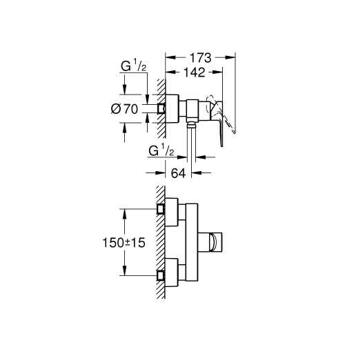 Одноважільний змішувач для душу Grohe Lineare (33865DC1)