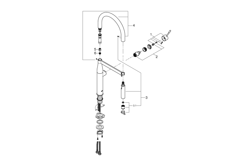 Одноважільний змішувач для миття Grohe Essence (30294GN0) Золото матове