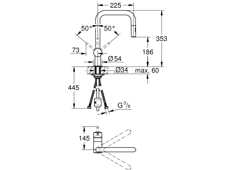 Одноважільний змішувач для мийки Grohe Minta (32322AL2)