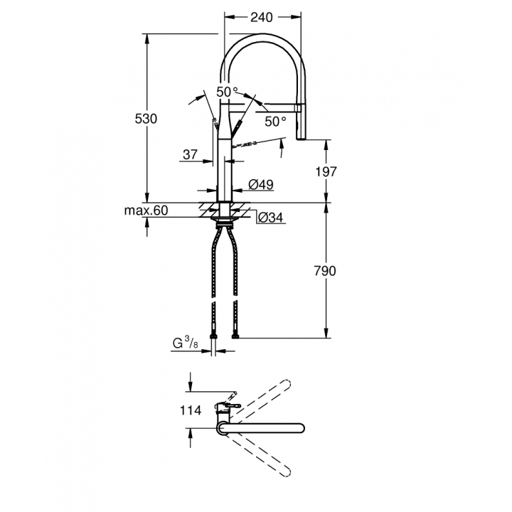 Смеситель однорычажный для мойки Grohe Essence 30503000