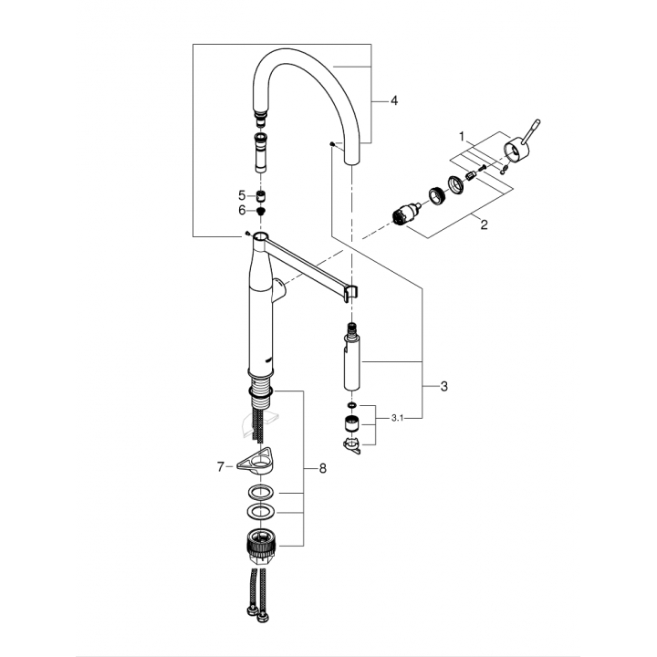 Смеситель однорычажный для мойки Grohe Essence 30503000