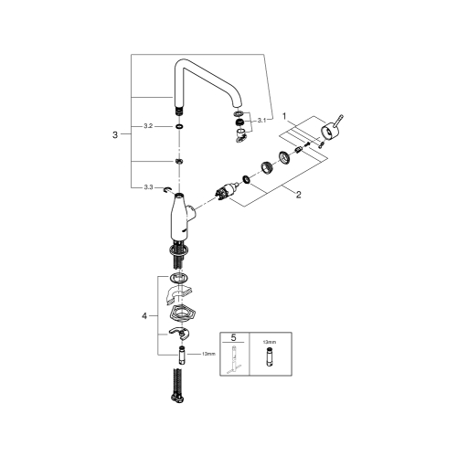 Однорычажный смеситель для мойки Grohe Essence (30505000)