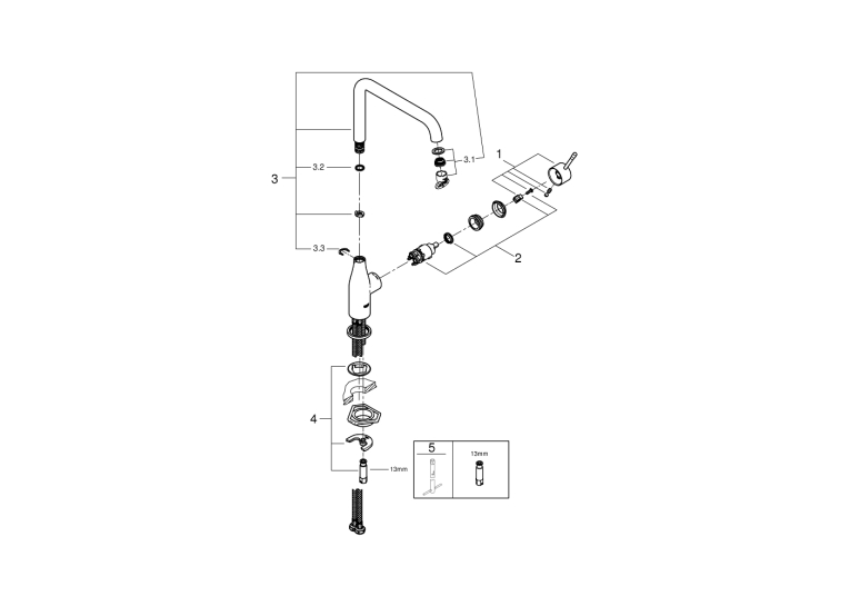 Однорычажный смеситель для мойки Grohe Essence (30505000)